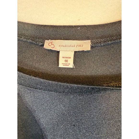 Woman's CB Established 1962 Black 3/4 Sleeve Plaid Tunic Top 1X - Picture 3 of 3